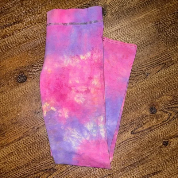 Aerie Pink & Purple Custom Tie-Dye Cotton Stretch Legging Size M - Picture 2 of 7
